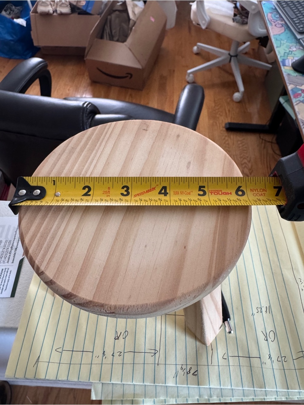 Round Wooden Display Pedestal - Natural Light Wood